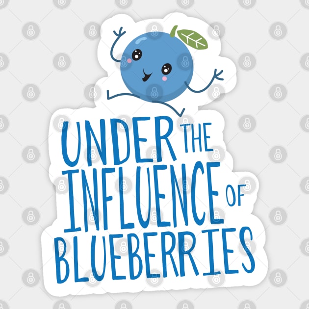 Under the Influence of Blueberries Sticker by Jitterfly